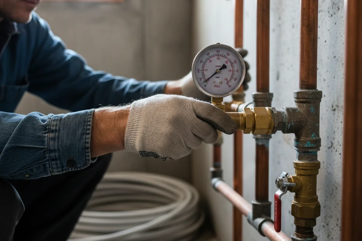 Pressure testing a repaired line during Water Line Repair in Ohatchee